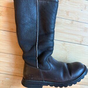 Ugg Brooks tall black and brown, women size 7